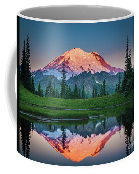 America Coffee Mug featuring the photograph Glowing Peak - August by Inge Johnsson