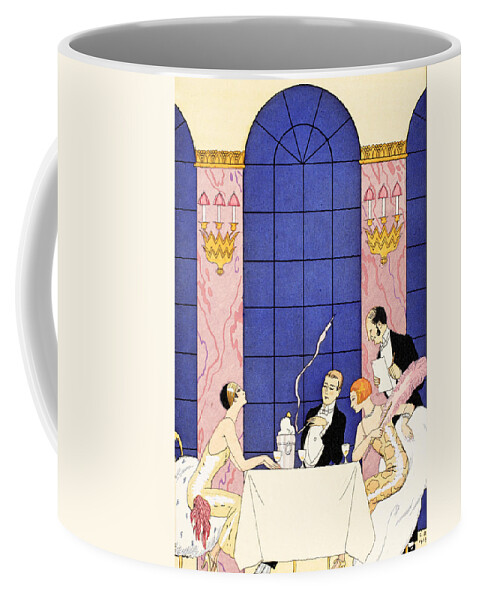 Gluttony Coffee Mug featuring the painting Gluttony by Georges Barbier