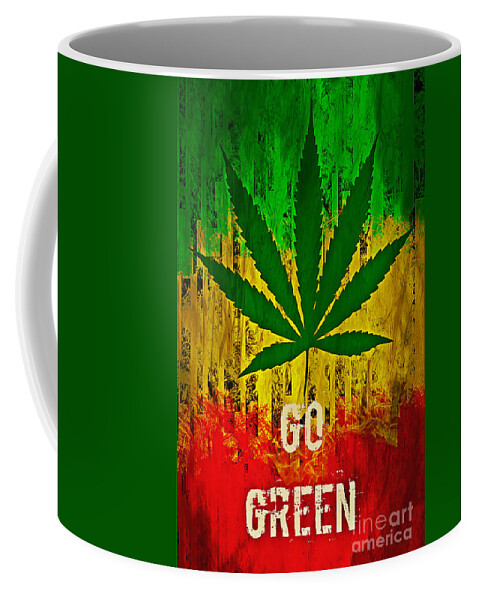 Cannabis Coffee Mug featuring the digital art Go Green by Binka Kirova