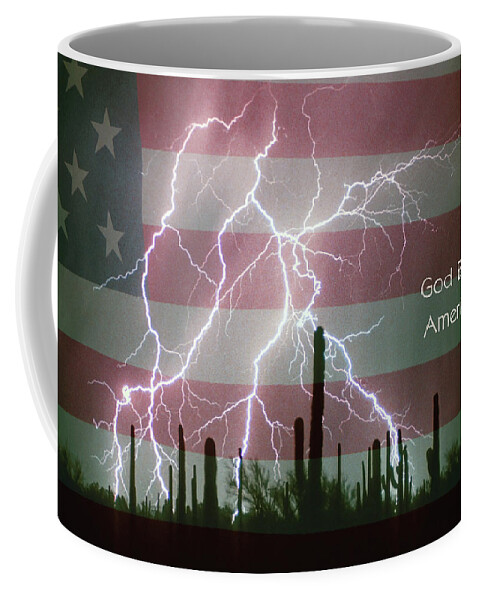 God Coffee Mug featuring the photograph God Bless America Red White Blue Lightning Storm by James BO Insogna