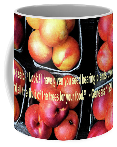 Fruit Coffee Mug featuring the digital art God Gives Fruit For Food by Joyce Wasser