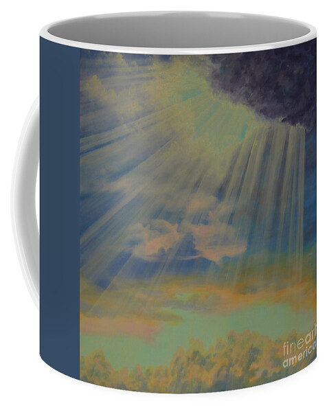 Landscape Coffee Mug featuring the painting God's Light by Cheryl Fecht