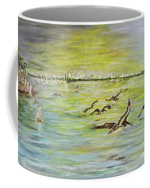 Miami Coffee Mug featuring the painting Going Home by Janis Lee Colon