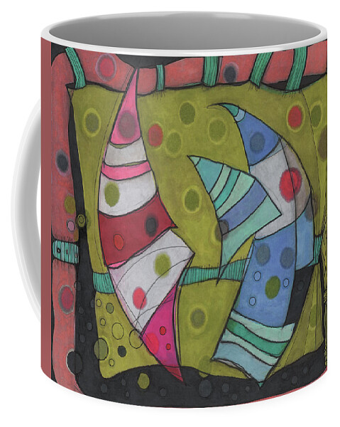 Abstract Coffee Mug featuring the drawing Going In Circles by Sandra Church
