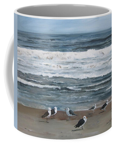 Ocean Coffee Mug featuring the painting Going The Wrong Way by Paula Pagliughi