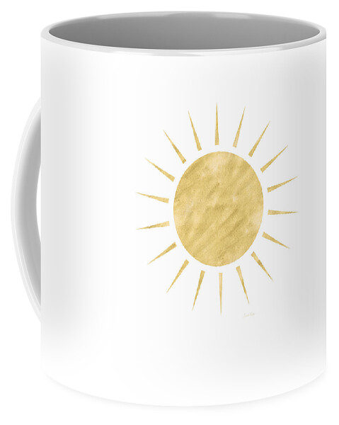 Sun Coffee Mug featuring the mixed media Gold Sun- Art by Linda Woods by Linda Woods