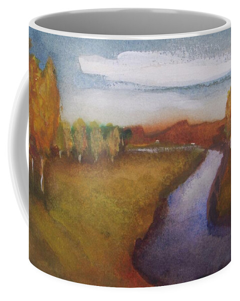 Landscape Coffee Mug featuring the painting Golden Autumn - Isaac Levitan by Vesna Antic