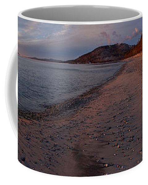 Panorama Coffee Mug featuring the photograph Golden Beach by Doug Gibbons