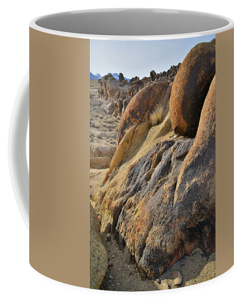 Alabama Hills Coffee Mug featuring the photograph Golden Boulders in Alabama Hills by Ray Mathis