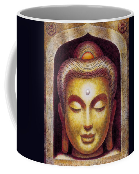 Buddha Coffee Mug featuring the painting Golden Buddha by Sue Halstenberg