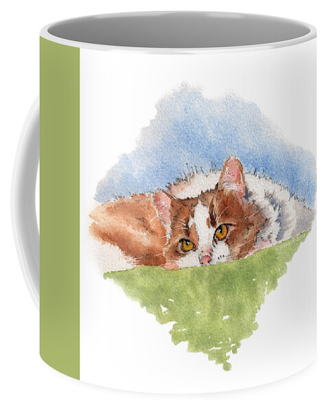Cat Coffee Mug featuring the painting Golden Girl by Louise Howarth