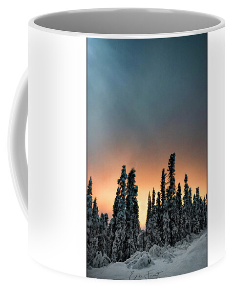 Gold Coffee Mug featuring the photograph Golden Glow and Moonlight by Erika Fawcett