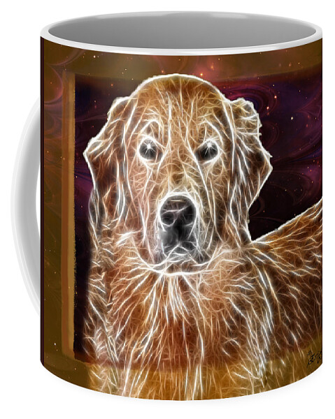 Dog Coffee Mug featuring the photograph Golden Glowing Retriever by Ericamaxine Price