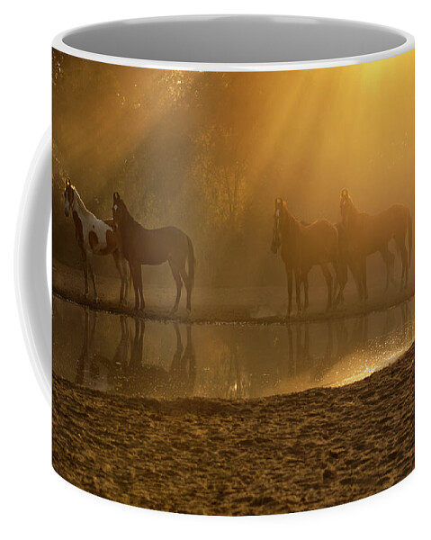 Russian Artists New Wave Coffee Mug featuring the photograph Golden Herd by Ekaterina Druz