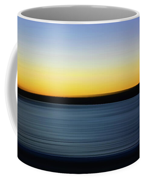 Daybreak Coffee Mug featuring the digital art Golden Horizon by Gina Harrison