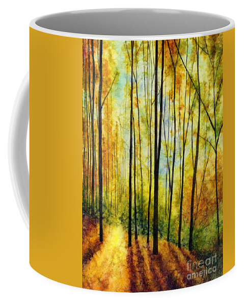 Yellow Coffee Mug featuring the painting Golden Light by Hailey E Herrera