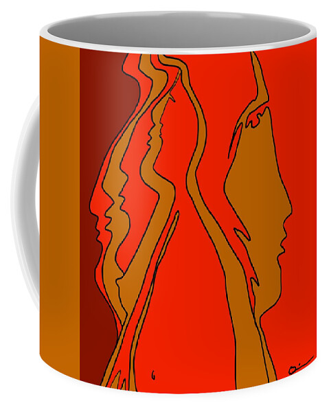 Faces Coffee Mug featuring the digital art Golden Memories by Jeffrey Quiros