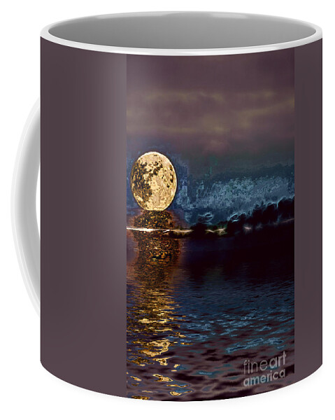 Moon Coffee Mug featuring the photograph Golden Moon by Elaine Hunter