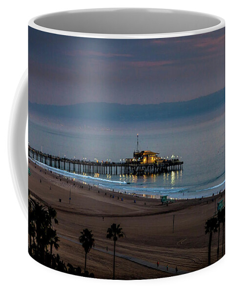 Sunset Coffee Mug featuring the photograph Golden Pier by Gene Parks