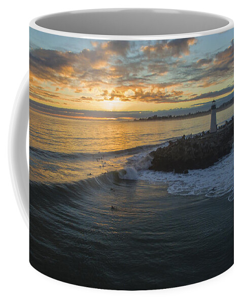 Above Coffee Mug featuring the photograph Golden Waves by David Levy