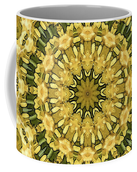 Mandala Coffee Mug featuring the photograph Goldenrod Mandala - by Julie Weber