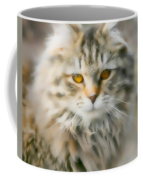 Cat Coffee Mug featuring the photograph Goldie Golden Eyes by Cathy Harper