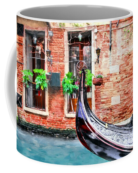 Gondola In Venice Coffee Mug featuring the photograph Gondola In Venice by Mel Steinhauer