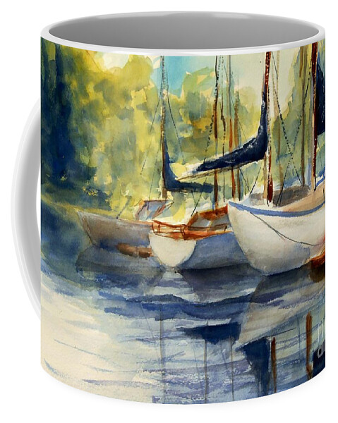 Sailing Coffee Mug featuring the painting Going Sailing by Petra Burgmann