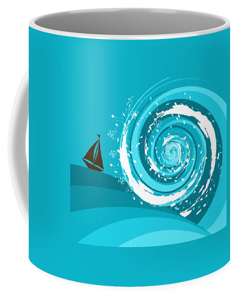 Wave Coffee Mug featuring the digital art Gonna Need A Bigger Boat by Shawna Rowe