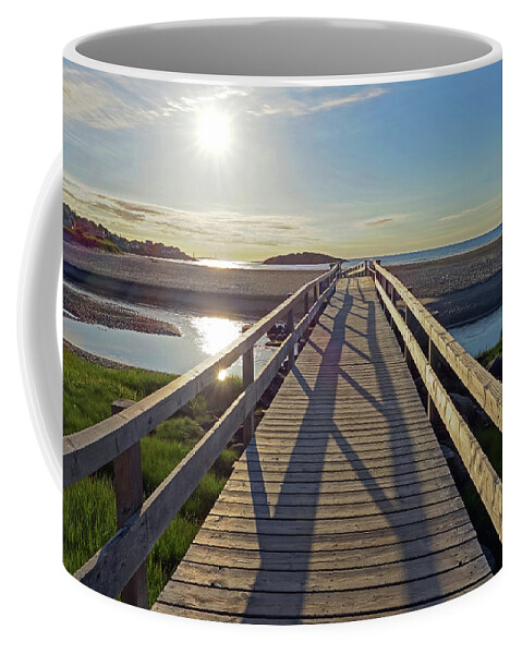 Gloucester Coffee Mug featuring the photograph Good Harbor Beach Footbridge Sunny Shadow by Toby McGuire