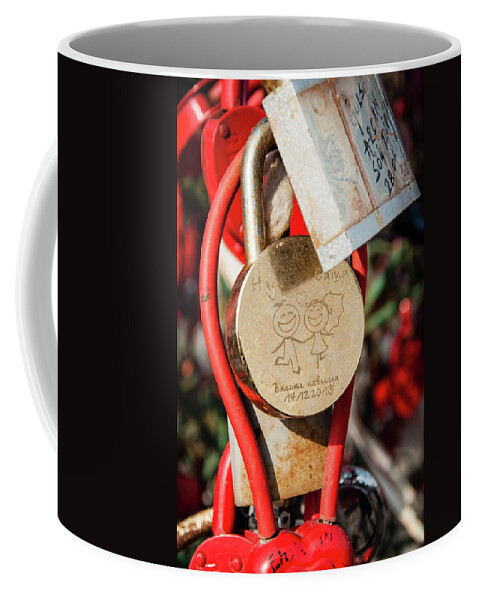 Lock Coffee Mug featuring the photograph Good Luck Hama and Cama by Geoff Smith