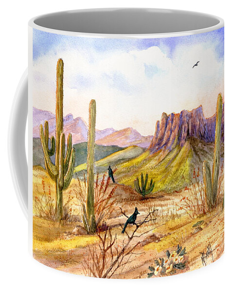 Arizona Landscape Coffee Mug featuring the painting Good Morning Arizona by Marilyn Smith