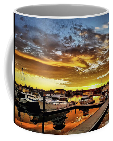 Landscape Coffee Mug featuring the photograph Good Morning Boats by Michael Blaine