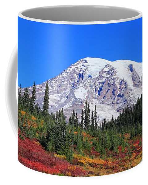 Good Morning Mount Rainier Coffee Mug featuring the photograph Good morning Mount Rainier by Lynn Hopwood