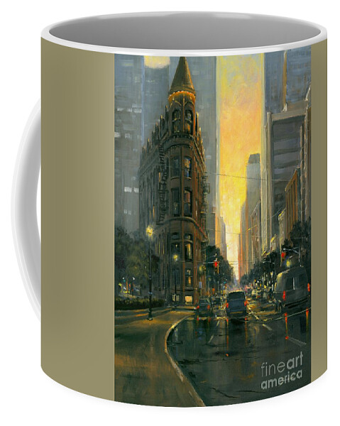 Gooderham Coffee Mug featuring the painting Gooderham Sunset by Michael Swanson