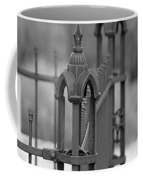 Gothic Ornamental Fence In Boothill Coffee Mug featuring the photograph Gothic Ornamental Fence in Boothill by Colleen Cornelius
