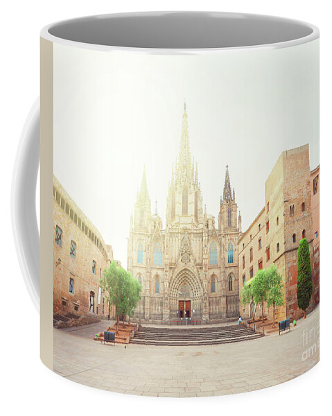 Barcelona Coffee Mug featuring the photograph Gotic Cathedral of Barcelona by Anastasy Yarmolovich