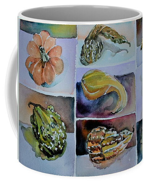 Gourds Coffee Mug featuring the painting Gourd Series by Mindy Newman