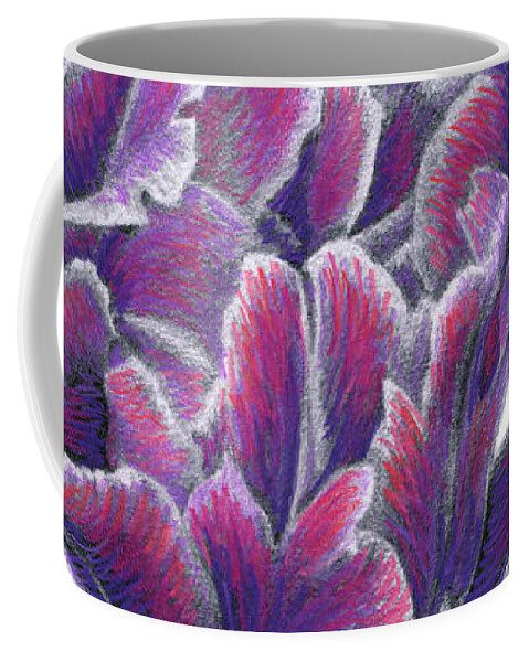 Grace Coffee Mug featuring the drawing Grace In Violets by Darin Jones