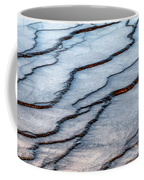 Abstract; Geothermal; Gradations; Hard Water; Hot; Hot Springs; Layers; Pools; Steps; Sulfer; Thermal; Water; Yellowstone; Coffee Mug featuring the photograph Gradations ii by David Andersen