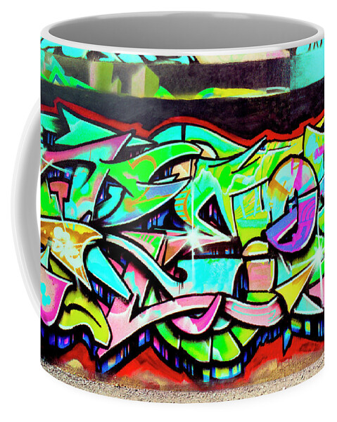 Graffiti Art Coffee Mug featuring the photograph Urban Graffiti Art Abstract 3, North 11th Street, San Jose 1990 by Kathy Anselmo