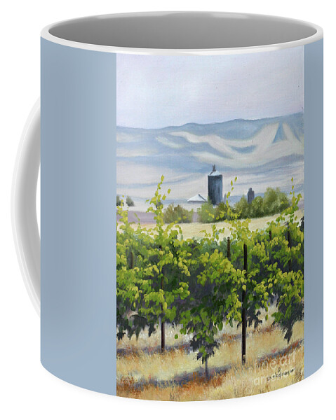 Vineyard Coffee Mug featuring the painting Grainery by Julie Peterson