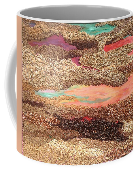 Prairies Coffee Mug featuring the mixed media Grains Painting the Prairies IV by Naomi Gerrard