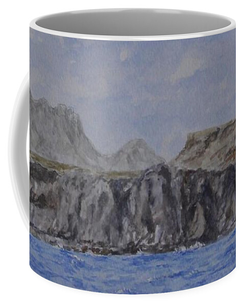 Watercolor Coffee Mug featuring the painting Gramvousa, Crete by David Capon
