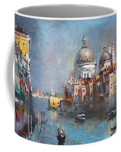 Venice Coffee Mug featuring the painting Grand Canal Venice 2 by Ylli Haruni
