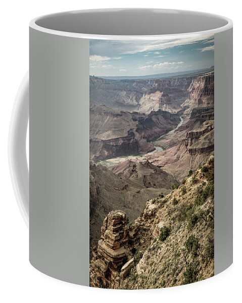 Arizona Coffee Mug featuring the photograph Grand canyon from desert view Vertical 1 by Mati Krimerman