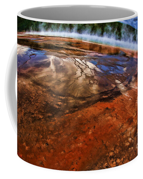 Grand Prismatic Spring Coffee Mug featuring the photograph Grand Prismatic Spring Swirl by Blake Richards