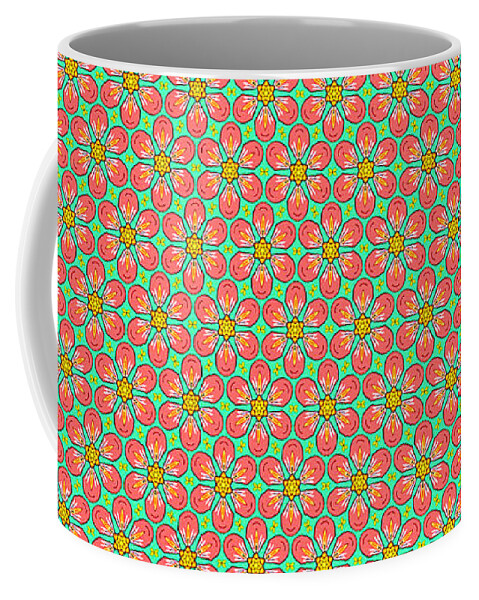 Abstract Coffee Mug featuring the digital art Grandma's Flowers by Becky Herrera