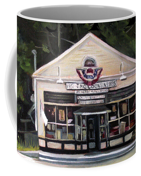 Oil Painting Coffee Mug featuring the painting Granville Country Store Front View by Nancy Griswold