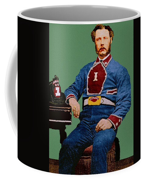 Fireman Coffee Mug featuring the digital art Granville Fiske 1845-1921 by Cliff Wilson